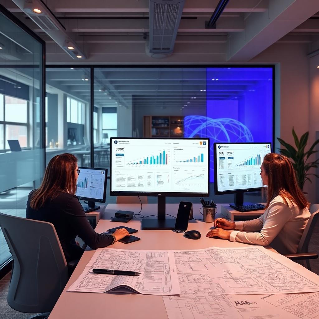 Our SEO team analysing architectural firm website performance data